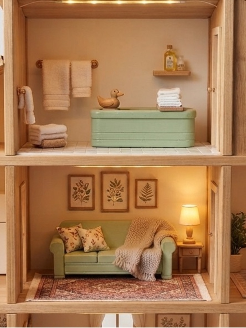 Vintage Dollhouse Furniture One Owner Set of 2 Heirloom Pieces